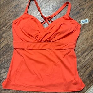 NWT Title Nine Vibrant Orange Swimsuit Top 38 DDD